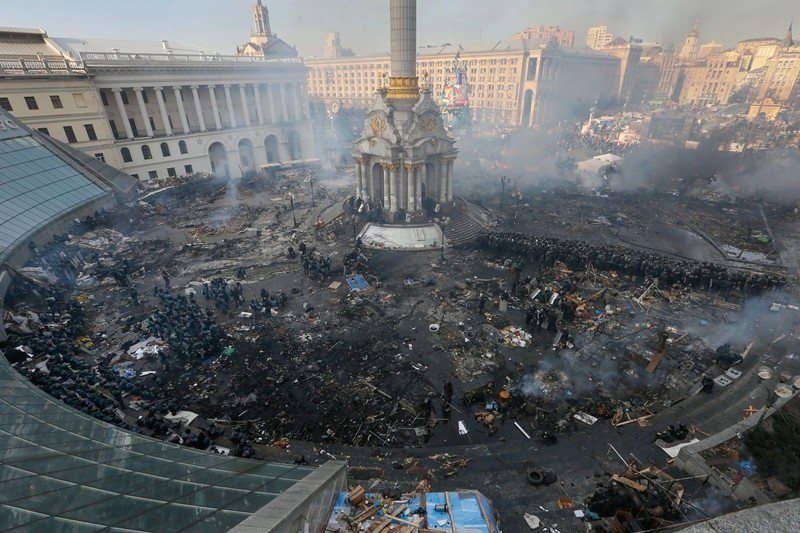 圖為廣場革命一周年，攝於2014年11月，烏克蘭首都基輔的獨立廣場。 圖／歐新社