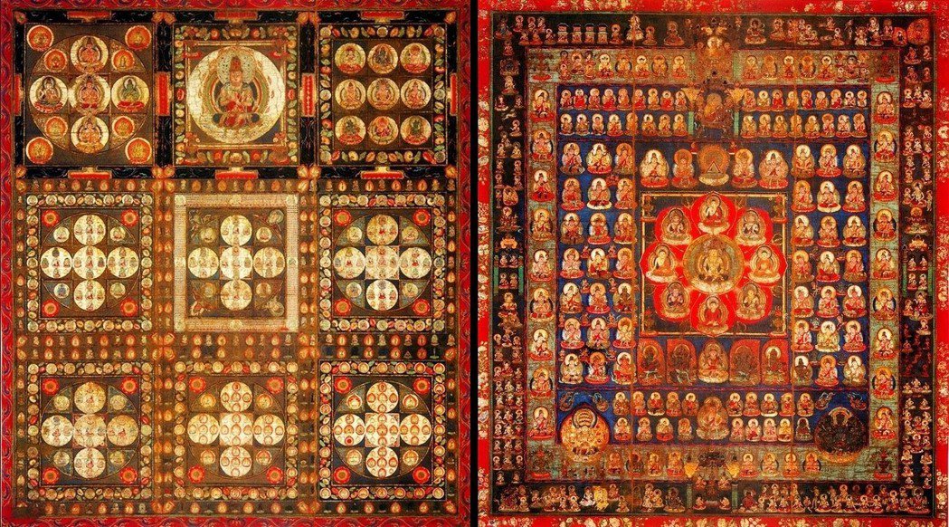 密教世界觀：曼荼羅（Mandala）。圖為現藏於高野山金剛峯寺的「絹本著色両界曼...