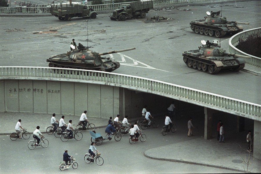 攝於1989年6月6日，北京天安門。 圖／美聯社
