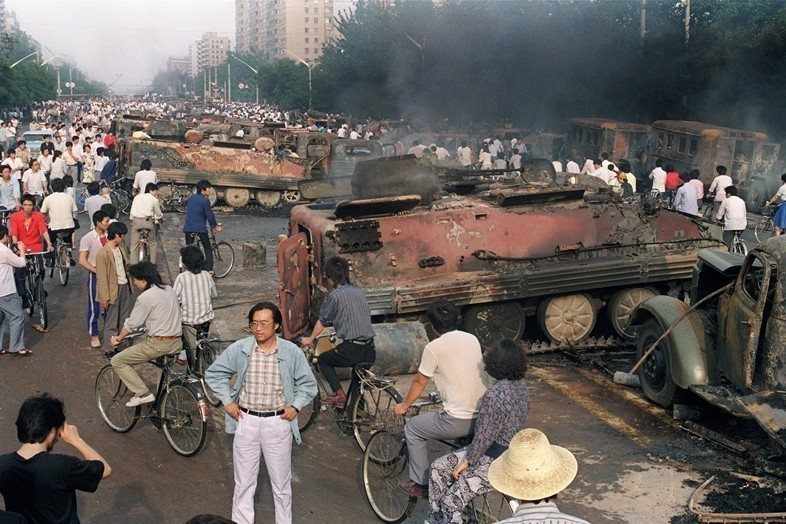 攝於1989年6月4日，北京天安門。 圖／法新社