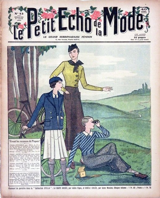 創辦於1879年的法國著名女性雜誌Le Petit Echo de la Mode，採用（八開）大開本彩色印刷，乃是當年特有的畫報形式週刊。 圖／舊香居提供原件，作者翻拍