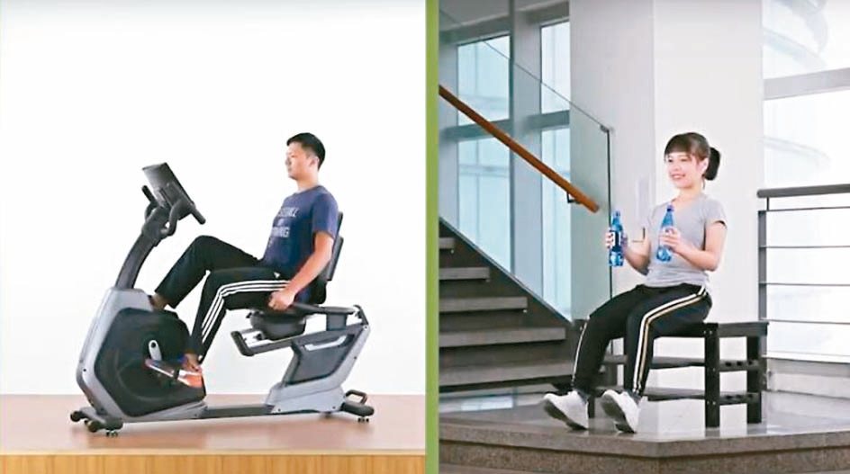 坐勢健身運動適度運動可以增強免疫力，國健署建議做循環運動。 圖／國健署提供