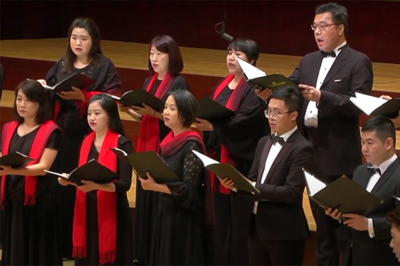 7月26日，台北國際合唱音樂節在國家音樂廳演出時發生地震，現場國家級警報大響。 圖／取自台北國際合唱音樂節