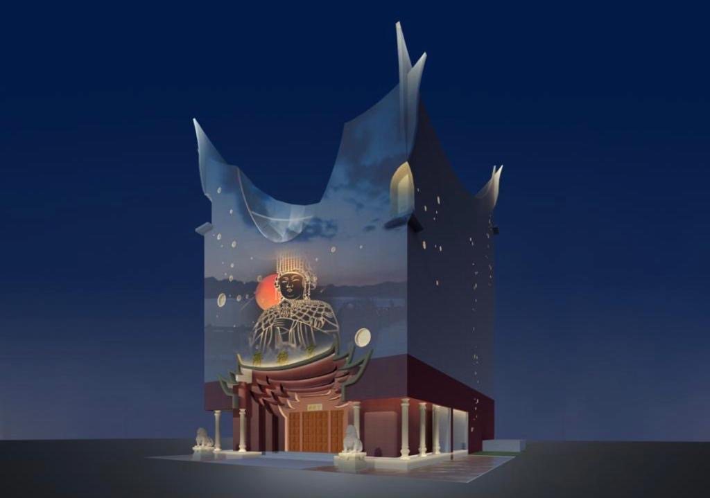 濟德宮重建3D夜間模擬圖。 圖／作者提供