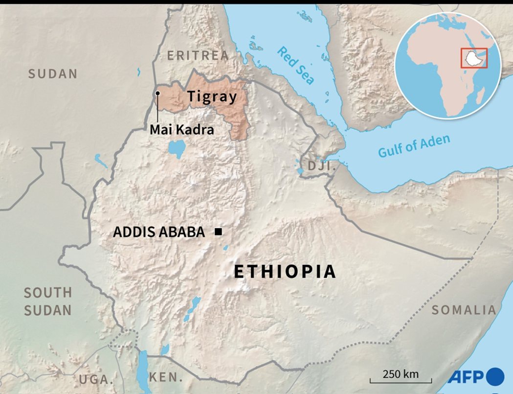 在提格雷州鄰近蘇丹的邊境城鎮——邁卡德拉（Mai-Kadra）發生大屠殺事件，至...