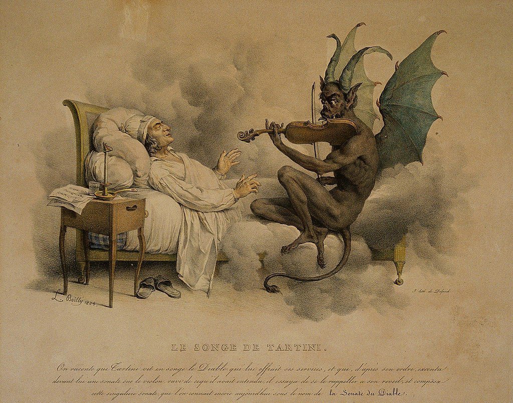 塔替尼作品《魔鬼的顫音》後來出現在各種以魔鬼為主題的內容中。 圖／維基共享