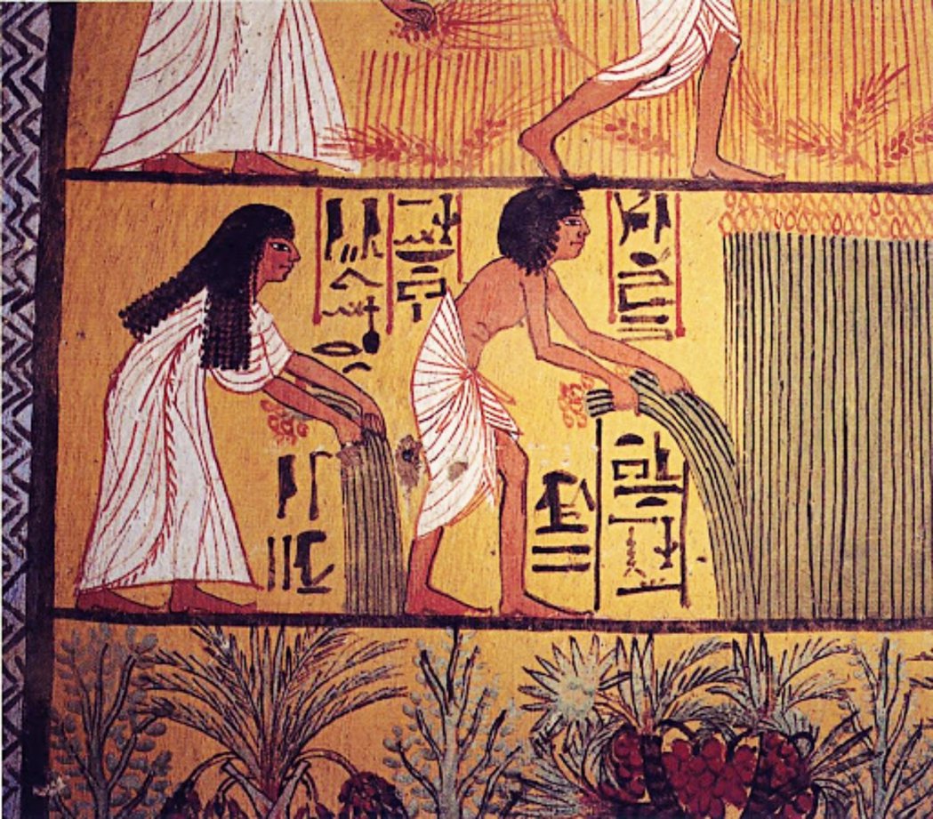 來自埃及第二十王朝戴爾美迪納（Deir el-Medina） 墓室壁畫，描繪了一...