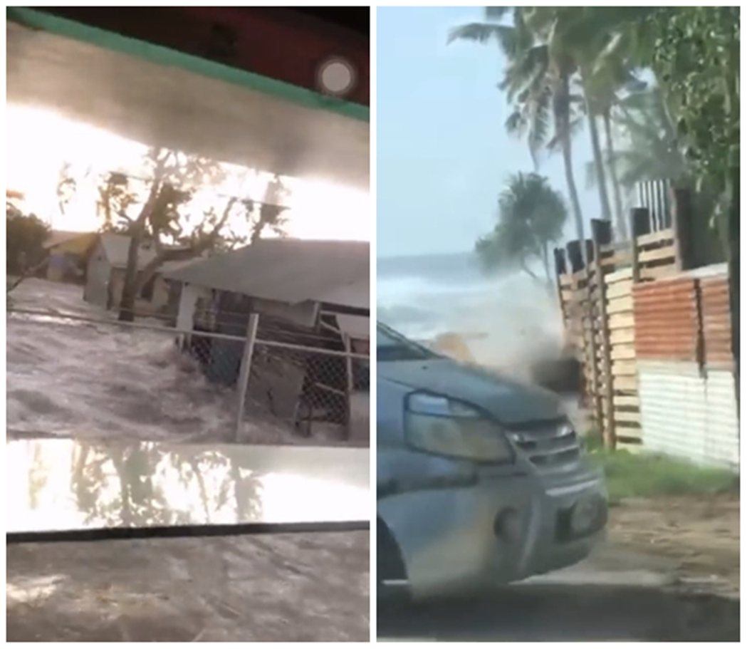 從社群媒體上發布的影片也可見，在水湧入島上之際，開著車的居民們試圖逃離低窪地區，...