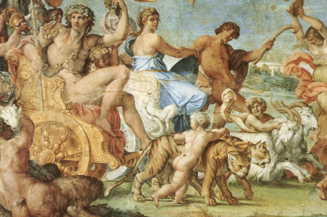 卡拉齊 （Annibale Carracci）的濕壁畫作品：〈巴克斯和阿里阿德涅...