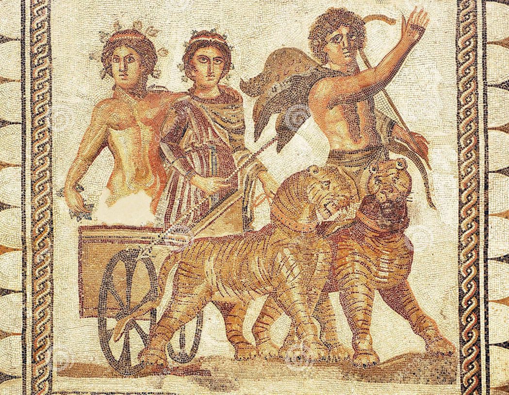 西元前206年建立的羅馬城市義大利迦 （Italica） 廢墟中發現酒神與老虎的...
