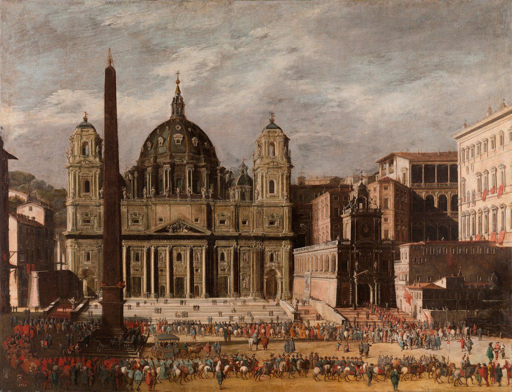 聖彼得大教堂於1630年完工不久的樣貌。 圖／維基共享　