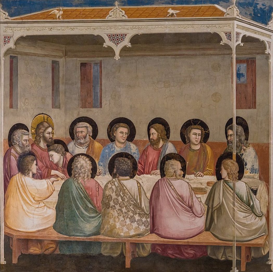 1303年喬托最後的晚餐壁畫。 圖／維基共享