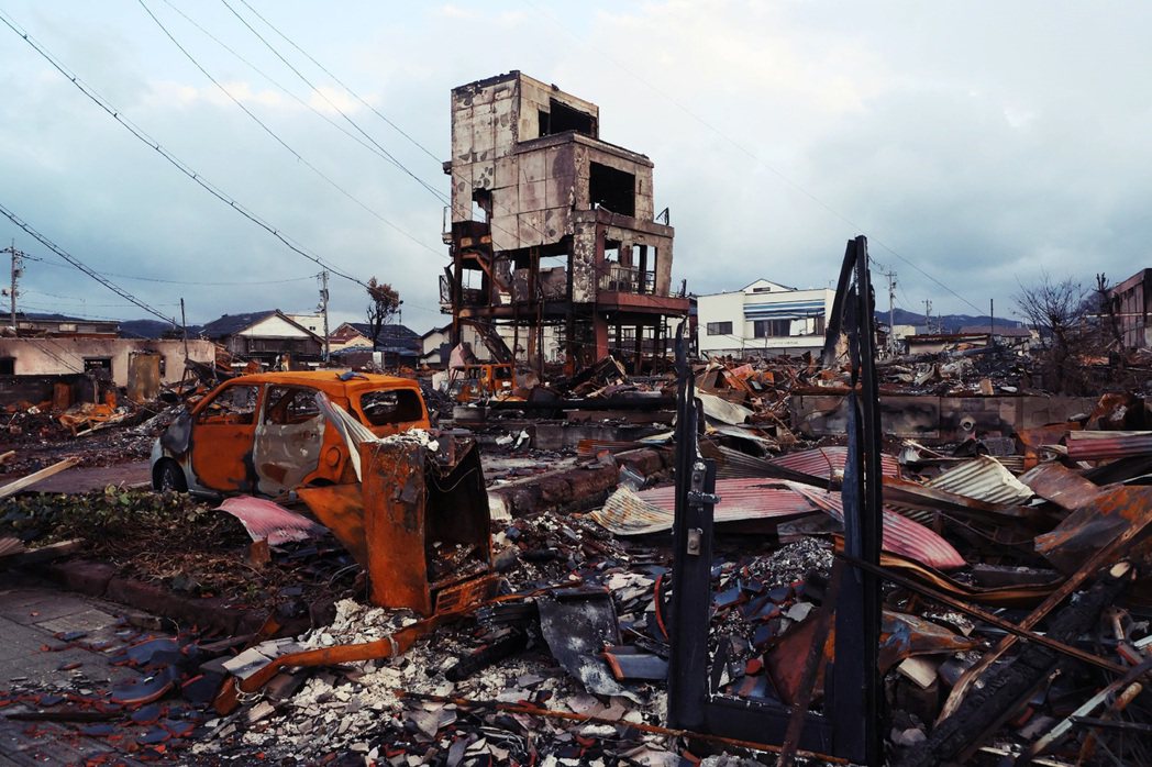 石川縣輪島市，是本次災情最嚴重的地區之一。 圖／法新社