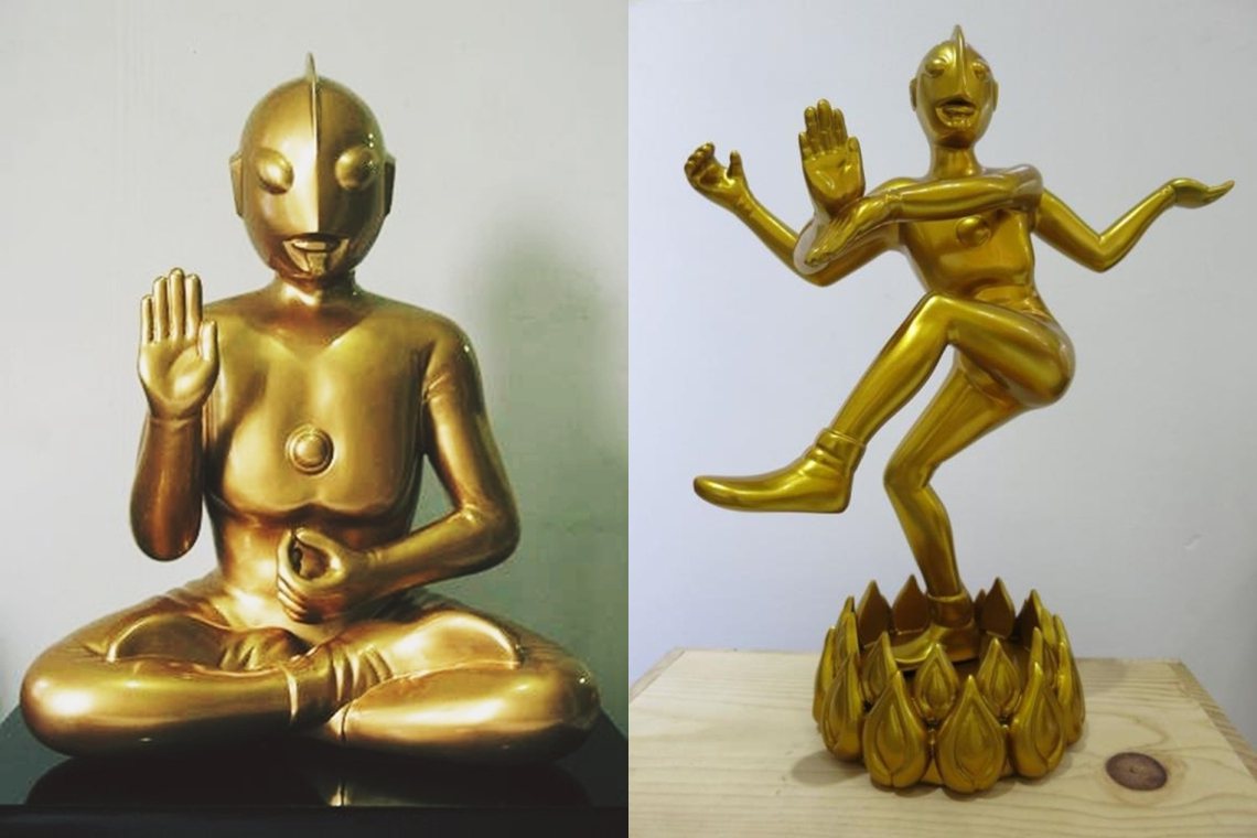 圖為印尼藝術家Budi Nugroho的著名作品，將超人力霸王直接改為佛像造型。...