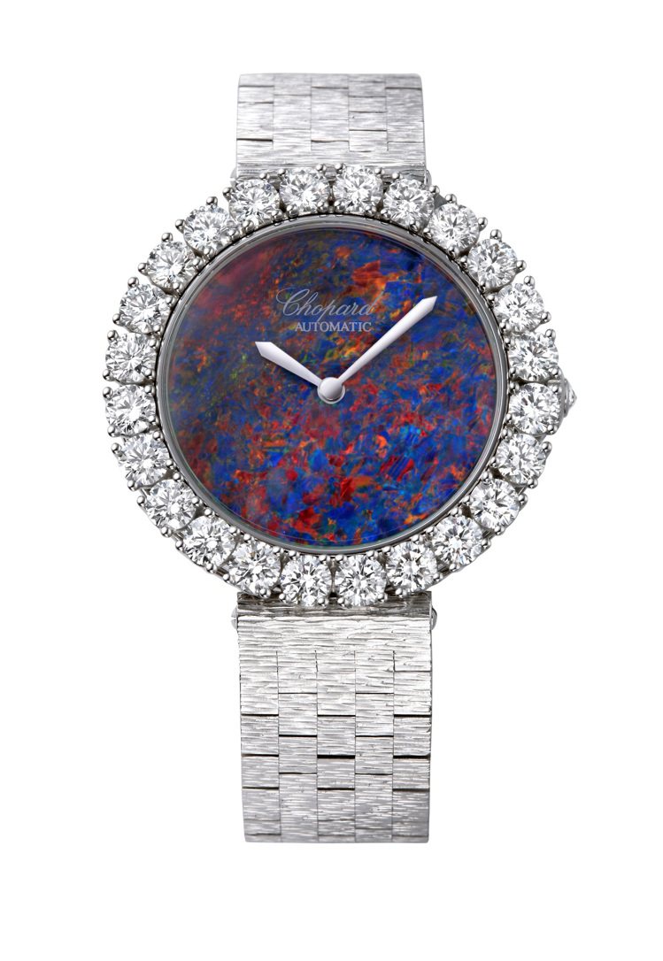 蕭邦L’heure Du Diamant系列腕表，18K白金表殼與鍊帶鑲嵌鑽石共...