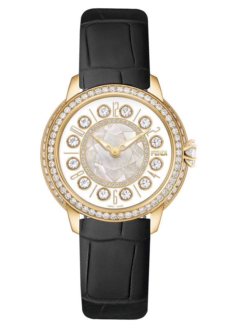 Fendi Ishine系列寶石轉換裝置腕表，18K黃金表殼，限量50只，約12...