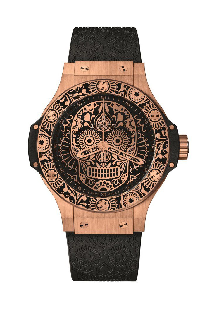宇舶Big Bang Calaveras墨西哥骷髏圖騰腕表，黃金表殼，限量10只...