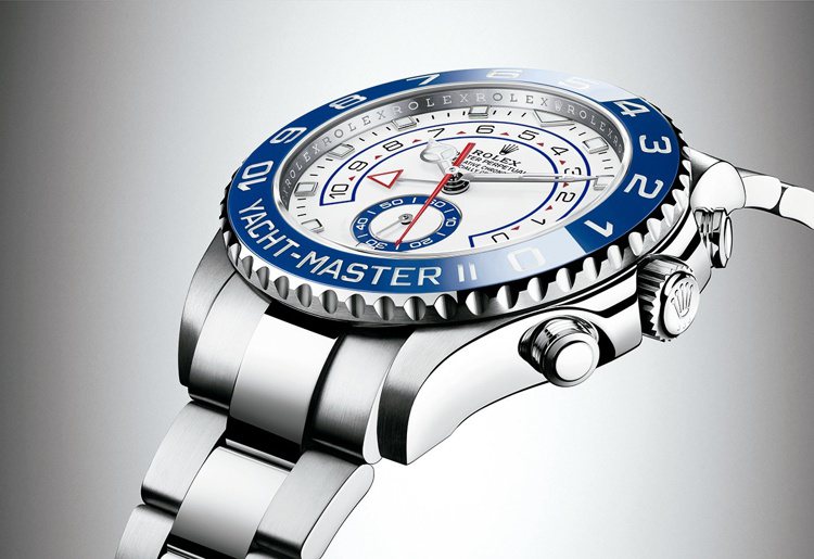 實心鏈節保險扣錶帶：Yacht-Master II 搭配實心鏈節蠔式錶帶，錶帶配...