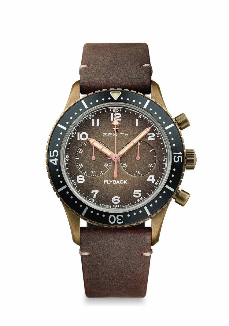 真力時Pilot TIPO CP-2飛返計時腕表，青銅表殼，約26萬5,700元...