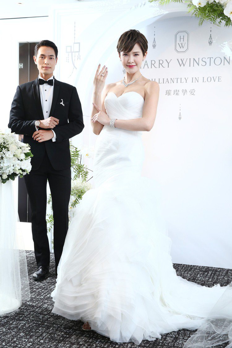 模特兒演繹海瑞溫斯頓Harry Winston婚禮珠寶系列。圖／記者蘇建忠攝影