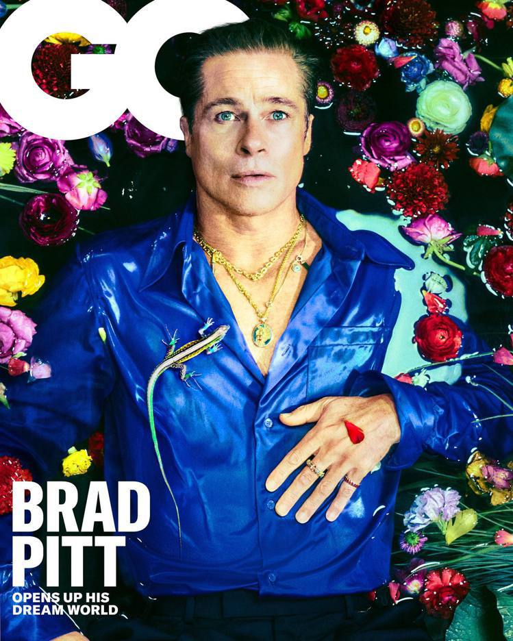 Brad Pitt登上GQ封面，其拍攝靈感出自經典畫作《Ophelia》。圖 /...
