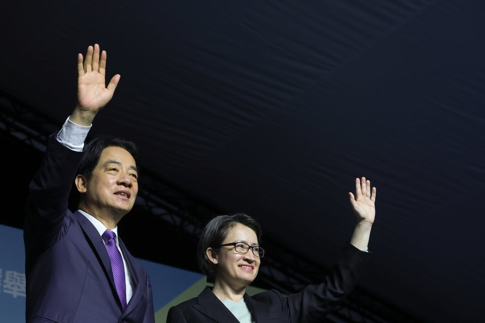 民進黨正副總統當選人賴清德（左）、蕭美琴（右）今晚舉辦感恩餐會。圖／中央社