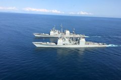 國防部今證實 兩美軍巡洋艦刻正通過台灣海峽