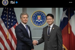 史上首例！調查局長王俊力與美國FBI局長合影上社群媒體