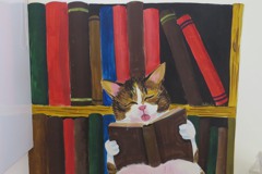 苗栗市圖有「貓膩」 彩繪一群萌貓陪伴閱讀