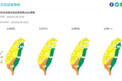 大陸霾害又來了 27日晚間影響台灣部分地區紅色示警