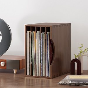 【Gramovox】實木黑膠唱片收納盒-胡桃木