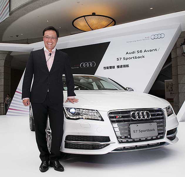台灣奧迪總裁邱山祥與S7 Sportback。 Audi Taiwan