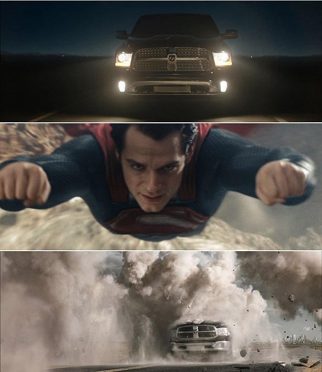廣告片中與電影場景的結合。 Dodge