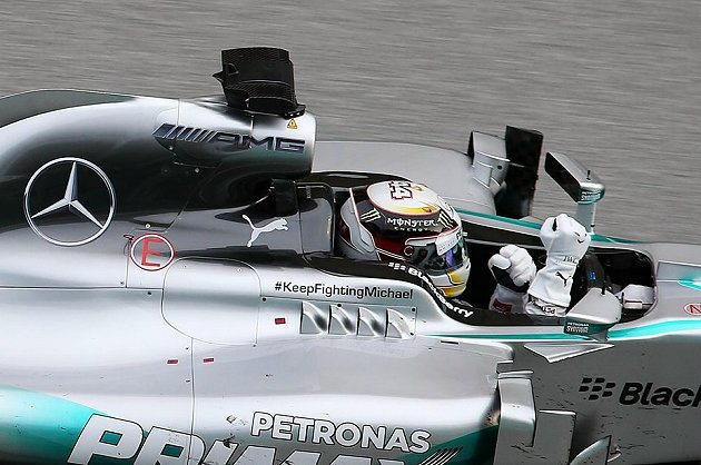 正賽從桿位出發的Hamilton展現出相當優異的速度。 F1官網