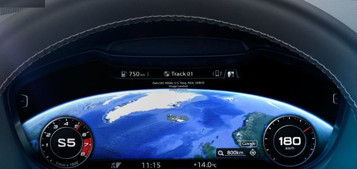 TTS Coupe配有數位虛擬座艙（Audi Virutal Cockpit），...