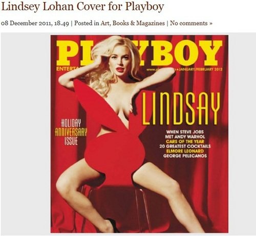 琳賽羅涵幫PLAYBOY雜誌拍的封面。圖／擷取自selectism.com