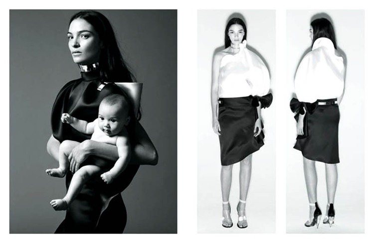 GIVENCHY 2013春夏第一波宣傳廣告由超模Mariacarla單手抱著三個月大的女兒Marialucas一同入鏡。圖／擷取自GIVENCHY官網