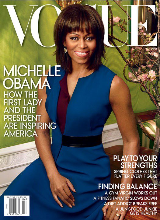 蜜雪兒歐巴馬二次登上VOGUE雜誌封面。圖／擷取自VOGUE官網
