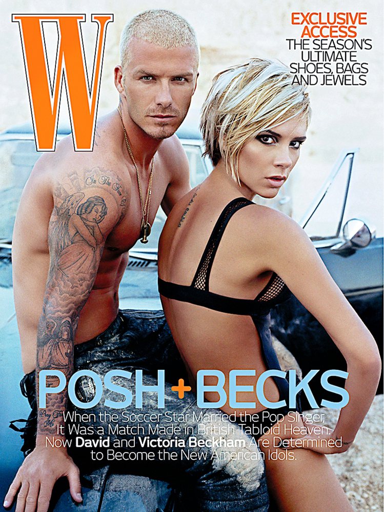 07年貝克漢夫婦一起登上W雜誌。圖／美聯社
