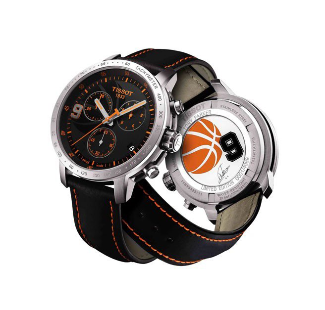 天梭PRC200 Tony Parker 2013限量腕表，石英機芯，全球限量4,999只，17,600元。圖／天梭提供
