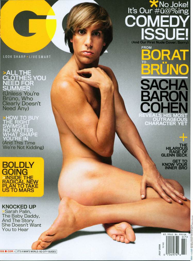 薩夏拜倫柯恩以《G型教主》中的造型登上GQ雜誌封面。圖／達志影像
