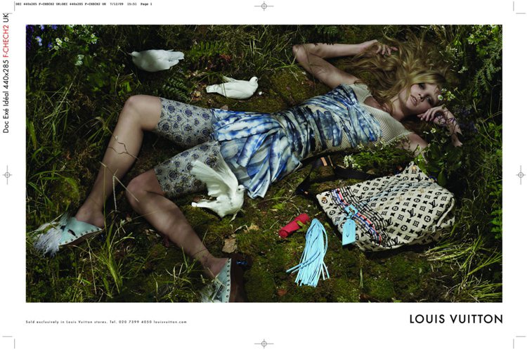 萊拉史東代言LV春夏廣告，與和平鴿入鏡。圖／LV提供