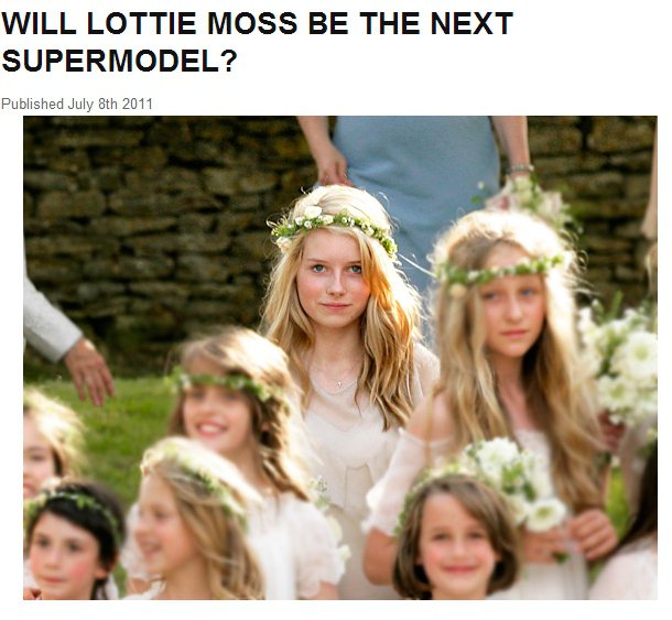 早在 2011 年凱特摩絲與傑米辛斯（Jamie Hince）的婚禮上，同父異母的妹妹 Lottie Moss 的漂亮臉蛋已吸引到許多人的注意。圖／擷取自pagesdigital.com