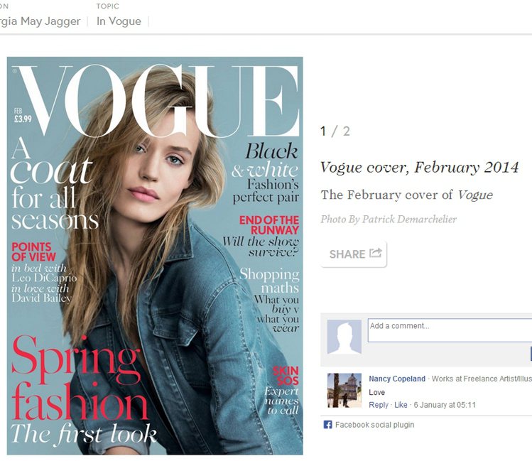 喬治亞梅傑格上英國 Vogue 2月號封面時，對雜誌工作人員沒有曝光露齒照感到很高興。圖／擷取自vogue.co.uk