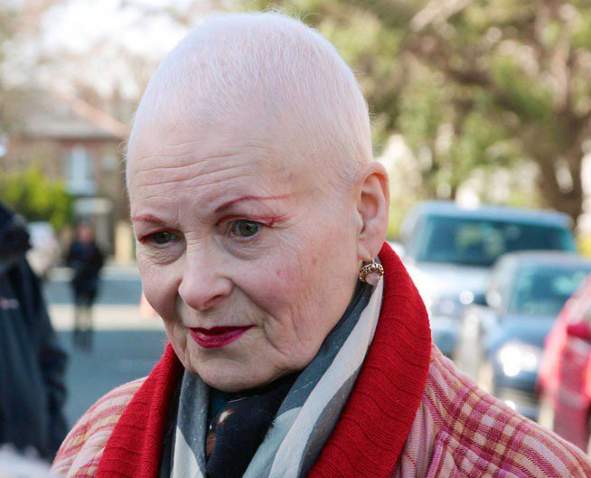 龐克教母 Vivienne Westwood 剃了光頭為氣候變遷發聲。圖／擷取自...