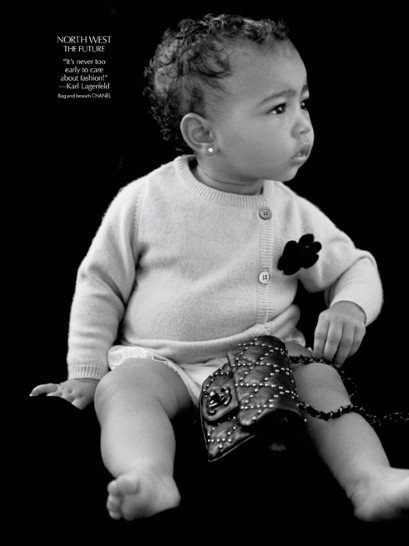金卡達夏（Kim Kardashian）與肯伊威斯特（Kanye West）女兒 North West 登上《CR Fashion Book》雜誌。圖／擷取自telegraph