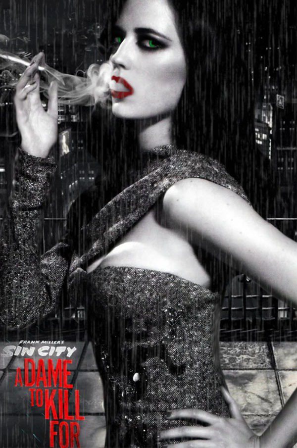 伊娃葛林在《萬惡城市2：紅顏奪命》中飾演蛇蠍美女殺手。圖／韋恩斯坦公司提供