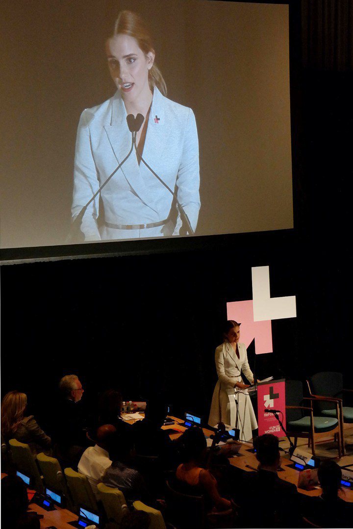 聯合國親善大使艾瑪華森最近在美國紐約發表有關性別平等的演講時獲得滿堂彩。圖／擷自glamourmagazine.co.uk