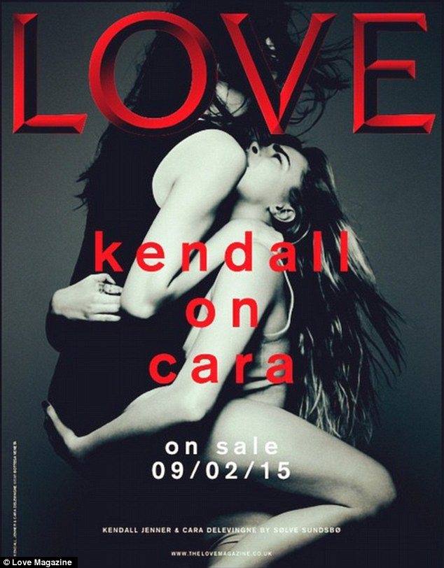 坎達爾珍娜與卡拉迪樂芬妮日前為《LOVE》雜誌拍攝封面。圖／擷自每日郵報
