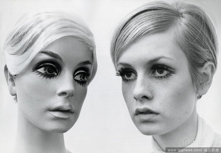 走紅於六○年代的 Twiggy，當年以無辜中帶點詭異特質的娃娃妝風靡全球，直至今日都還是經典中的經典。圖／達志影像